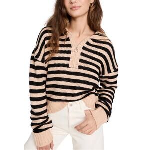 For Love & Lemons Striped Beige Elyse Size M Hoodie